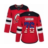 Women's New Jersey Devils #76 P. K. Subban Authentic Red USA Flag Fashion Hockey Jersey