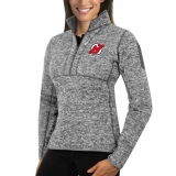 New Jersey Devils Antigua Women's Fortune Zip Pullover Sweater Black