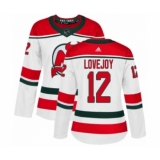 Women's Adidas New Jersey Devils #12 Ben Lovejoy Authentic White Alternate NHL Jersey