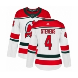 Women's Adidas New Jersey Devils #4 Scott Stevens Authentic White Alternate NHL Jersey