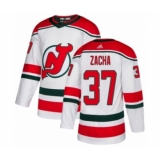 Youth Adidas New Jersey Devils #37 Pavel Zacha Authentic White Alternate NHL Jersey