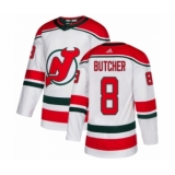 Youth Adidas New Jersey Devils #8 Will Butcher Authentic White Alternate NHL Jersey