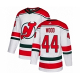 Men's Adidas New Jersey Devils #44 Miles Wood Premier White Alternate NHL Jersey