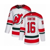 Men's Adidas New Jersey Devils #16 Steve Santini Premier White Alternate NHL Jersey