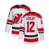 Men's Adidas New Jersey Devils #12 Ben Lovejoy Authentic White Alternate NHL Jersey