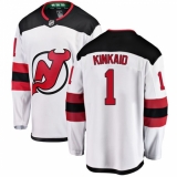 Youth New Jersey Devils #1 Keith Kinkaid Fanatics Branded White Away Breakaway NHL Jersey