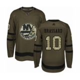 Men's New York Islanders #10 Derick Brassard Authentic Green Salute to Service Hockey Jersey