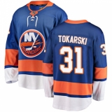 Men's New York Islanders #31 Dustin Tokarski Fanatics Branded Royal Blue Home Breakaway NHL Jersey