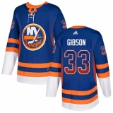 Men's Adidas New York Islanders #33 Christopher Gibson Authentic Royal Blue Drift Fashion NHL Jersey