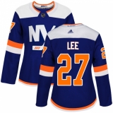 Women's Adidas New York Islanders #27 Anders Lee Premier Blue Alternate NHL Jersey