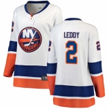 Women's New York Islanders #2 Nick Leddy Fanatics Branded White Away Breakaway NHL Jersey