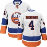 Youth Reebok New York Islanders #4 Dennis Seidenberg Authentic White Away NHL Jersey