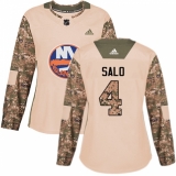 Women's Adidas New York Islanders #4 Robin Salo Authentic Camo Veterans Day Practice NHL Jersey