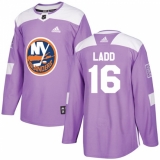 Men's Adidas New York Islanders #16 Andrew Ladd Authentic Purple Fights Cancer Practice NHL Jersey