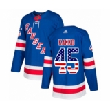 Men's New York Rangers #45 Kaapo Kakko Authentic Royal Blue USA Flag Fashion Hockey Jersey
