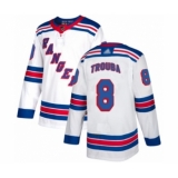 Men's New York Rangers #8 Jacob Trouba Authentic White Away Hockey Jersey