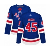 Women's New York Rangers #45 Kaapo Kakko Authentic Royal Blue Home Hockey Jersey