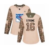 Women's New York Rangers #16 Ryan Strome Authentic Camo Veterans Day Practice Hockey Jersey