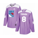 Youth New York Rangers #8 Jacob Trouba Authentic Purple Fights Cancer Practice Hockey Jersey