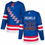 Men's Adidas New York Rangers #36 Mats Zuccarello Authentic Royal Blue Drift Fashion NHL Jersey