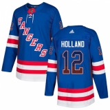 Men's Adidas New York Rangers #12 Peter Holland Authentic Royal Blue Drift Fashion NHL Jersey