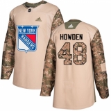 Youth Adidas New York Rangers #48 Brett Howden Authentic Camo Veterans Day Practice NHL Jersey