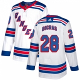 Youth Adidas New York Rangers #28 Chris Bigras Authentic White Away NHL Jersey