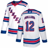 Men's Adidas New York Rangers #12 Peter Holland Authentic White Away NHL Jersey