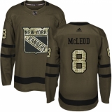 Men's Adidas New York Rangers #8 Cody McLeod Premier Green Salute to Service NHL Jersey