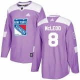 Men's Adidas New York Rangers #8 Cody McLeod Authentic Purple Fights Cancer Practice NHL Jersey