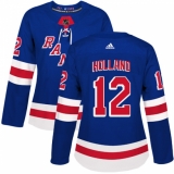 Women's Adidas New York Rangers #12 Peter Holland Authentic Royal Blue Home NHL Jersey
