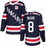 Youth Adidas New York Rangers #8 Cody McLeod Authentic Royal Blue Home NHL Jersey