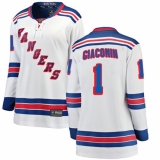 Women's New York Rangers #1 Eddie Giacomin Fanatics Branded White Away Breakaway NHL Jersey