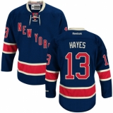 Men's Reebok New York Rangers #13 Kevin Hayes Authentic Navy Blue Third NHL Jersey