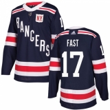 Youth Adidas New York Rangers #17 Jesper Fast Authentic Navy Blue 2018 Winter Classic NHL Jersey