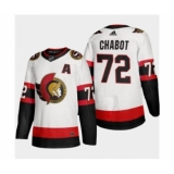 Men's Ottawa Senators #72 Thomas Chabot White 2020-21 Authentic Player Away Stitched Hockey Jersey