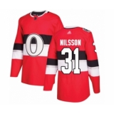 Men's Ottawa Senators #31 Anders Nilsson Authentic Red 2017 100 Classic Hockey Jersey
