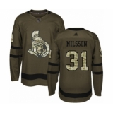 Men's Ottawa Senators #31 Anders Nilsson Authentic Green Salute to Service Hockey Jersey