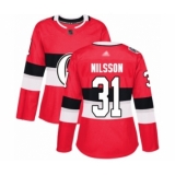 Women's Ottawa Senators #31 Anders Nilsson Authentic Red 2017 100 Classic Hockey Jersey