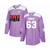 Youth Ottawa Senators #63 Tyler Ennis Authentic Purple Fights Cancer Practice Hockey Jersey