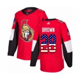 Youth Ottawa Senators #28 Connor Brown Authentic Red USA Flag Fashion Hockey Jersey