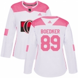 Women's Adidas Ottawa Senators #89 Mikkel Boedker Authentic White Pink Fashion NHL Jersey