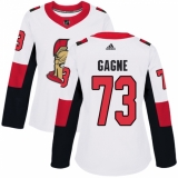 Women's Adidas Ottawa Senators #73 Gabriel Gagne Authentic White Away NHL Jersey
