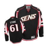 Women's Reebok Ottawa Senators #61 Mark Stone Authentic Black Third NHL Jersey