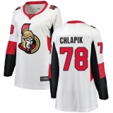 Women's Ottawa Senators #78 Filip Chlapik Fanatics Branded White Away Breakaway NHL Jersey