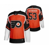 Men's Philadelphia Flyers #53 Shayne Gostisbehere Orange 2020-21 Reverse Retro Alternate Hockey Jersey