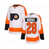 Men's Philadelphia Flyers #28 Chris Bigras Authentic White Away Hockey Jersey