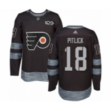 Men's Philadelphia Flyers #18 Tyler Pitlick Authentic Black 1917-2017 100th Anniversary Hockey Jersey