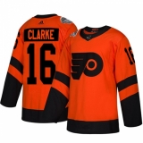 Men's Adidas Philadelphia Flyers #16 Bobby Clarke Orange Authentic 2019 Stadium Series Stitched NHL Jersey