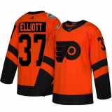 Women's Adidas Philadelphia Flyers #37 Brian Elliott Orange Authentic 2019 Stadium Series Stitched NHL Jersey
